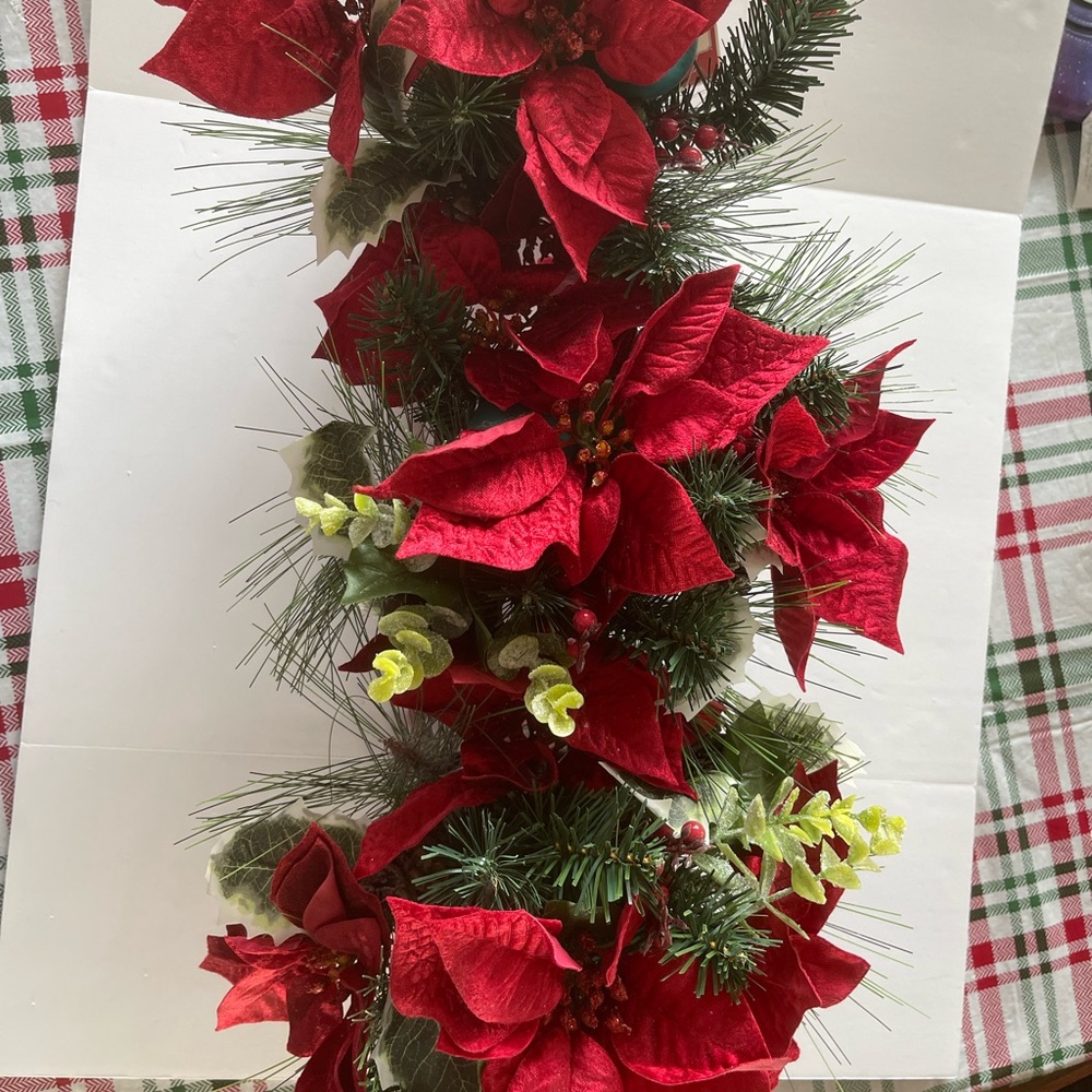 Poinsettia planter lot of 3 artificial